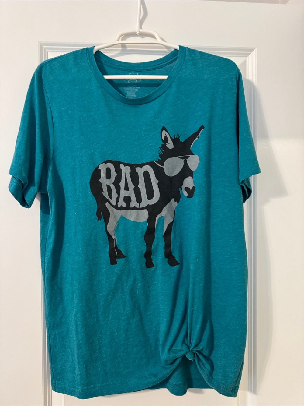 Women’s Teal Graphic Short Sleeve Tee - BAD Donkey